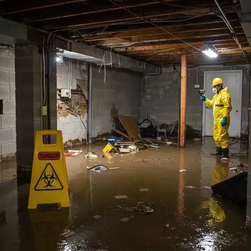 Flooded Basement Electrical Hazard in Burley, ID Property